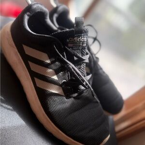 adidas Black Running Shoes with White Stripes